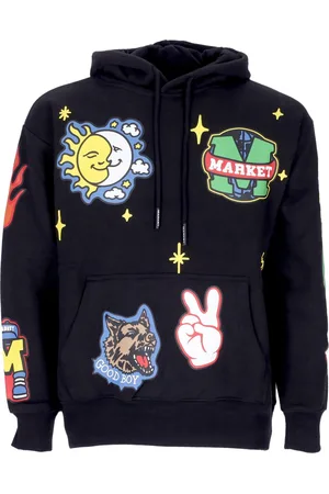 MARKET Felpa Cappuccio Uomo Start Within Stars Hoodie X Smiley