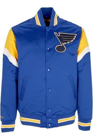 Mitchell & Ness Giubbotto Bomber Uomo Nhl Heavyweight Satin Jacket Stlblu