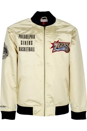 Mitchell & Ness Giubbotto Bomber Uomo Nba Team Og 2.0 Lightweight Satin Jacket Vintage Logo Phi76e