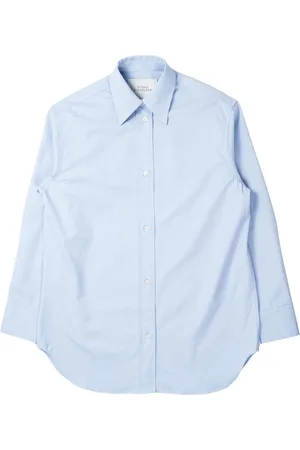 STUDIO NICHOLSON Camicia over con logo ricamato in cotone