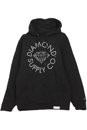 Diamond Supply Felpa Cappuccio Uomo Circle Logo Hood Black/white