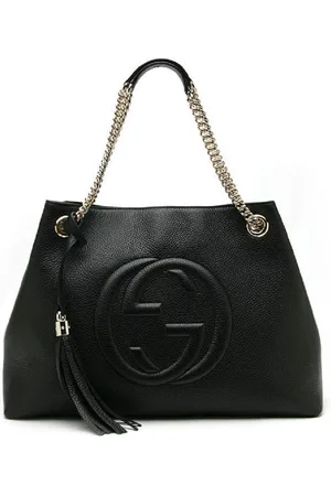 Gucci Borsa Soho Nera Donna Logo Pelle Cellarius Modello 536196 A7M0G 1000