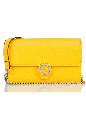 Gucci Borsa interlocking Gialla Donna Pelle Dollar Calf Mod. 615523 CAO0G 7124