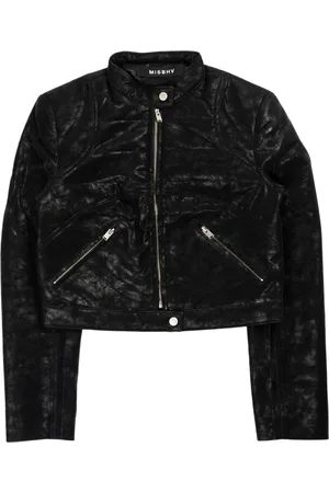 MISBHV Faux Cropped Moto jacket in black