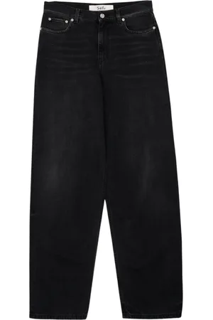 Séfr Wide Cut Jeans in Creased Black