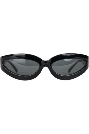 The Attico Agnes Wrap Sunglasses in Black