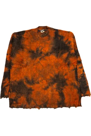 Men's Garment Dyed Sweater in Brown/Orange