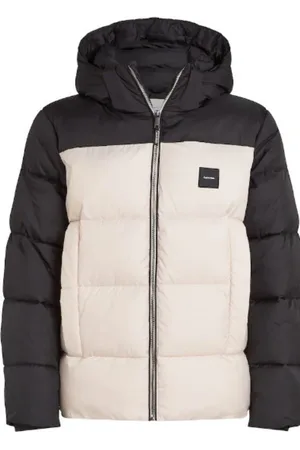 Calvin Klein GIACCA HOODED QUILT COLOR-BLOCK PUFFER