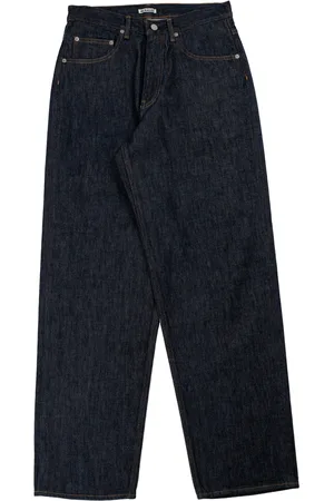 Auralee Hard Twist Denim Wide Pants in Indigo