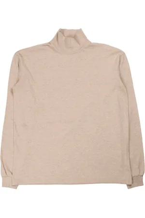 Auralee Seamless Hi Neck L/S Tee in Top Brown