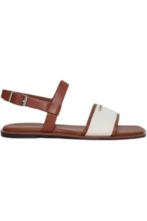Calvin Klein SANDALI SQUARED FLAT SANDAL - CANVAS
