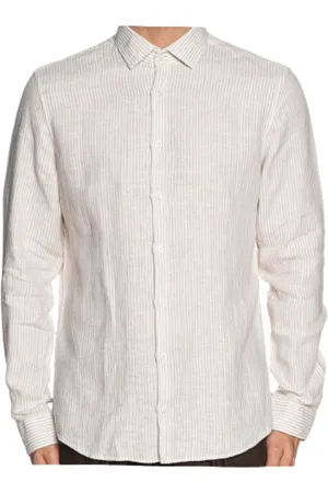Calvin Klein CAMICIA LINEN STRIPE SLIM SHIRT