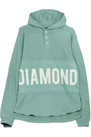 Diamond Supply Felpa Leggera Cappuccio Uomo Winston Hooded Thermal Teal/white