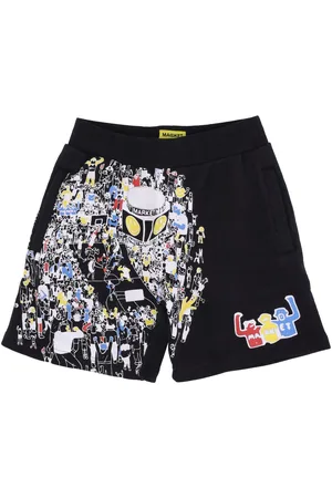MARKET Pantalone Corto Tuta Felpato Uomo World Basketball Game Sweatshorts X Smiley