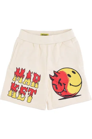 MARKET Pantalone Corto Tuta Felpato Uomo Good and Evil Sweatshorts X Smiley