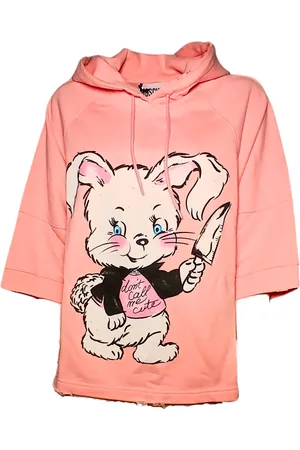 Moschino Felpa Donna c Felpa con Cappuccio-Stampa coniglio avanti