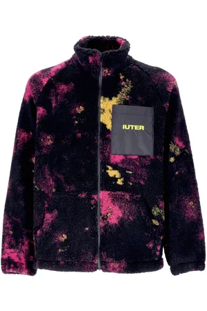 IUTER Orsetto Uomo Tie Dye Fur Zip Neck