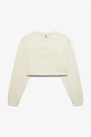 GCDS FELPA LOUNGE LOGO CROP CREWNECK