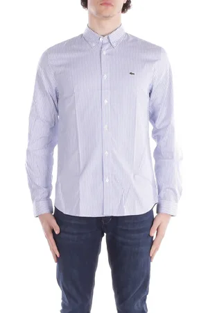 Lacoste Camicie Riga celeste