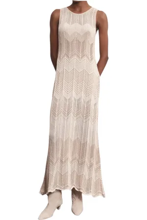 AKEP Vestito lungo smanicato zig zag Donna schiena scollata
