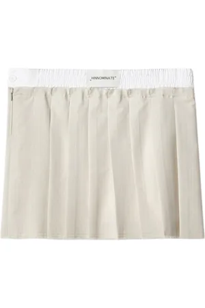 hinnominate Minigonna gessata Donna con elastico a contrasto