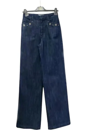 Trash and Luxury Jeans blu scuro palazzo Donna con borchie sulla tasca