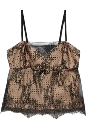 ANIYE BY Crop top LEONIE Donna carne con pizzo nero