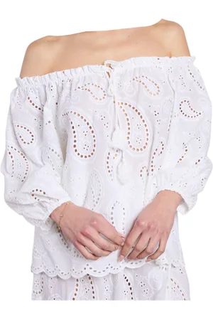 Bikini mima Blusa con omeri scoperti e manica lunga Donna in pizzo sangallo