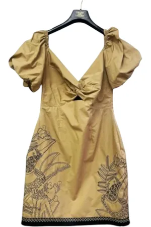 Trash and Luxury Vestito corto manica a sbutto Donna ricami laterali neri