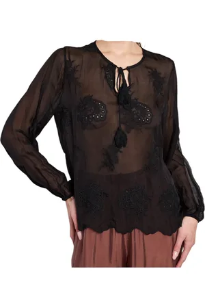 Bikini mima Blusa velata in tessuto ricamato Donna con scollo a V