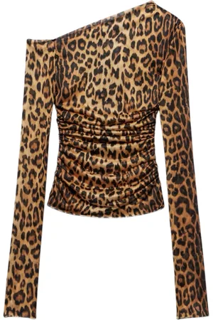 ANIYE BY Top decollete maculato MALINDI Donna drappeggiata