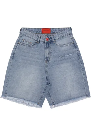 Vision Of Super Jeans Corto Uomo Embroidered White Logo Shorts
