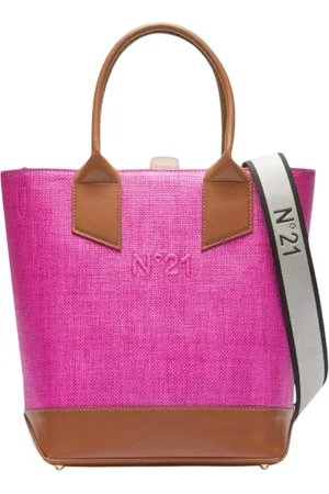 Nº21 Borse a tracolla donna n21 - vertical shopper raffia - fucsia