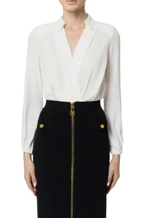 Elisabetta Franchi Body donna - camicia a body - avorio