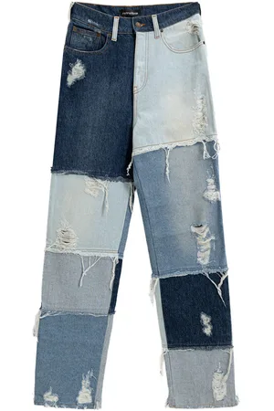 Retrofete Jeans Denim Vita Alta in Patchwork