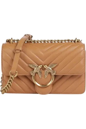 Pinko Borse a spalla donna - love one mini dc sheep nappa - marrone