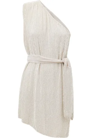 Retrofete Mini Abito in Paillettes Bianco