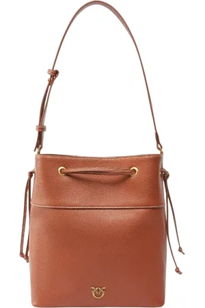 Pinko Borse a tracolla donna - secchiello classic pelle - marrone