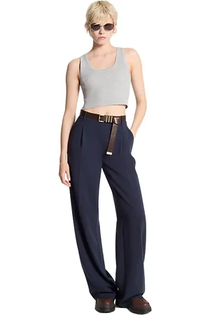 Michael Kors Pantaloni donna - pleated wide leg pant - blu