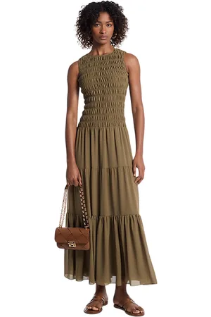 Michael Kors Vestiti casual donna - smocked tank dress - verde