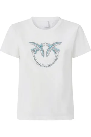 Pinko T-shirt donna - quentin t-shirt jersey logo - bianco