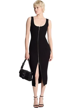 Michael Kors Vestiti casual donna - scoop nk rib zip tank drs - nero
