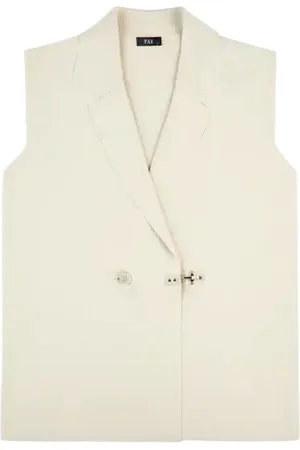FAY Gilet donna - gilet in maglia di viscosa tecnica - panna