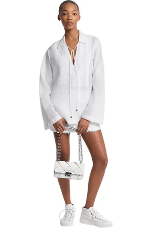 Michael Kors Camicie donna - ramie v neck top - bianco