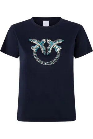 Pinko T-shirt donna - quentin t-shirt jersey logo - blu
