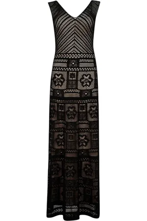D.EXTERIOR Vestiti casual donna d.exterior - patchwork abito lungo s/m - nero