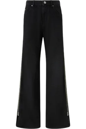 Pinko Jeans donna - wanda wide leg zip denim - nero