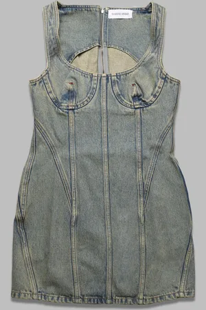 Marine Serre Moon laser denim mini dress - made in italy