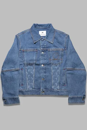 Marine Serre Moon laser denim trucker jacket - made in italy