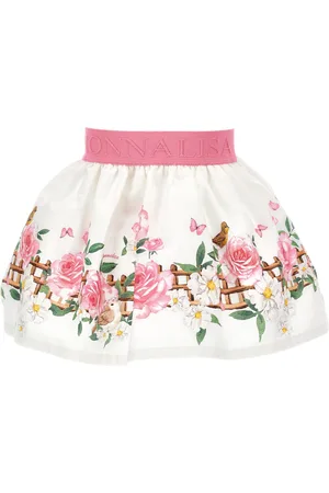 MONNALISA Gonna Romantic Bianca/rosa Fiori 31C700 3652